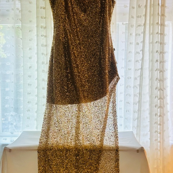 NADINE MERABI Gold Sequin Maxi Dress - Picture 2 of 3